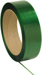 Made in USA - 10,500' Long x 1/2" Wide, Waxed Polyester Strapping - 500 Lb Capacity, 0.018" Thick - Makers Industrial Supply