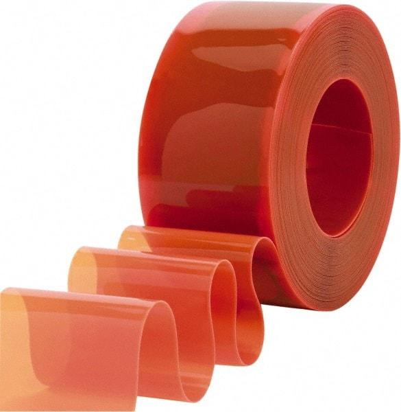 Clearway Door - Safety Orange QuickStrip Roll Dock Curtain Strips - 8" Wide x 300' Long x 0.08" Thick - Makers Industrial Supply