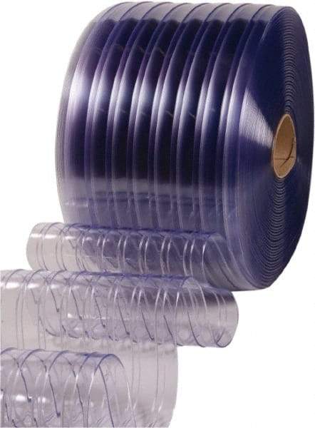 Clearway Door - Clear Ribbed Bulk Strip Roll Dock Curtain Strips - 16" Wide x 100' Long x 0.144" Thick - Makers Industrial Supply