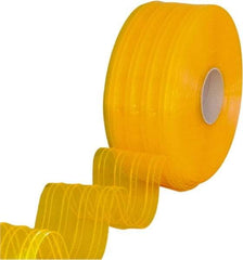 Clearway Door - Clear/Yellow Ribbed QuickStrip Roll Dock Curtain Strips - 8" Wide x 150' Long x 0.072" Thick - Makers Industrial Supply