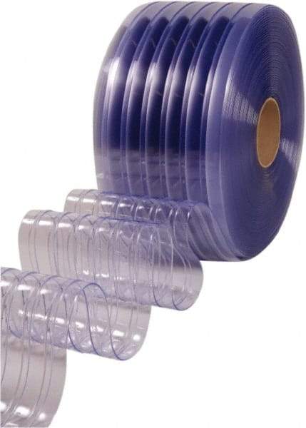 Clearway Door - Clear Ribbed Bulk Strip Roll Dock Curtain Strips - 12" Wide x 150' Long x 0.11" Thick - Makers Industrial Supply