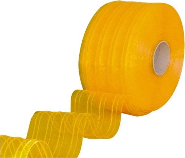 Clearway Door - Clear/Yellow Ribbed Bulk Strip Roll Dock Curtain Strips - 12" Wide x 150' Long x 0.11" Thick - Makers Industrial Supply