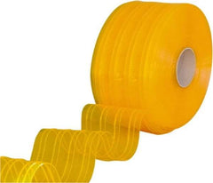 Clearway Door - Clear/Yellow Ribbed QuickStrip Roll Dock Curtain Strips - 12" Wide x 150' Long x 0.11" Thick - Makers Industrial Supply