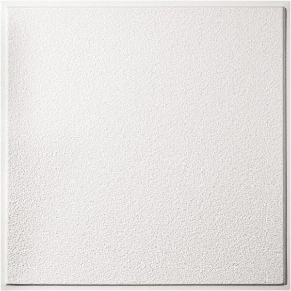 Genesis - 23-3/4" Long x 23-3/4" Wide x 0.11" Thick, Vinyl Ceiling Tile - ASTM E-84 Specification, White - Makers Industrial Supply