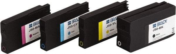 Brady - 4" Wide x 4.2" Long, Cyan, Magenta, Yellow, Black Ink Ink Cartridge - For BradyJet J5000 - Makers Industrial Supply