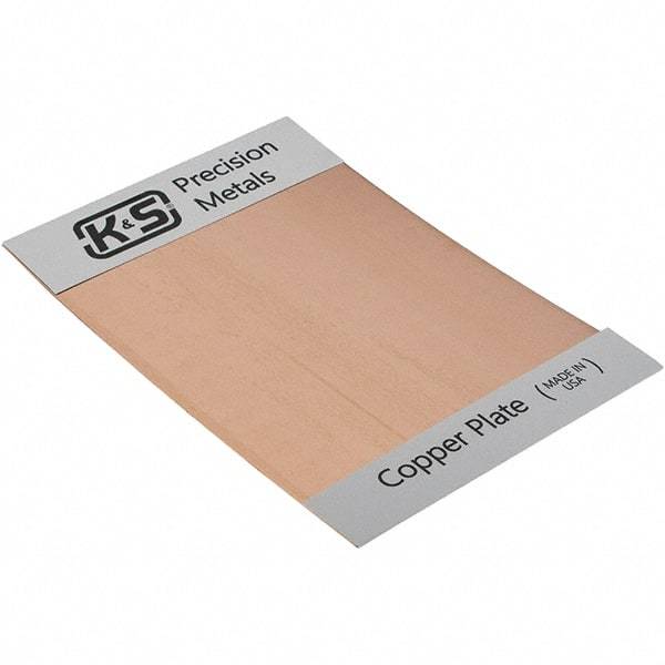 Made in USA - Copper Sheets Material: Copper Thickness (Decimal Inch): 0.0500 - Makers Industrial Supply