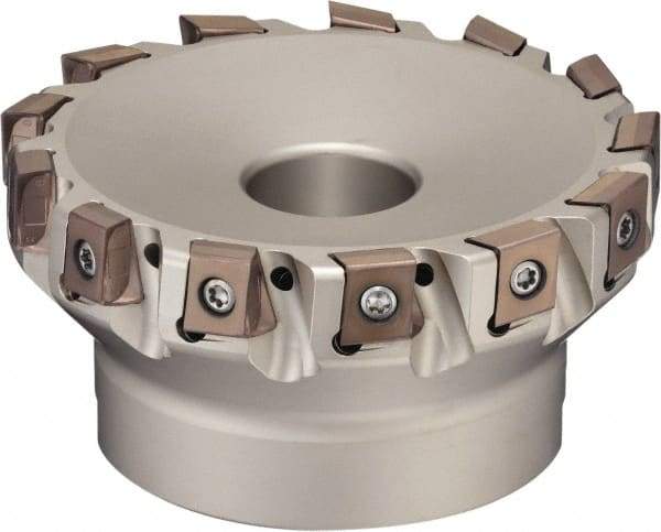 Sumitomo - 9 Inserts, 4" Cut Diam, 4.85" Arbor Diam, 12mm Max Depth of Cut, Indexable Square-Shoulder Face Mill - 0/90° Lead Angle, 2" High, LNEX1306.. Insert Compatibility, Through Coolant, Series TSX - Makers Industrial Supply