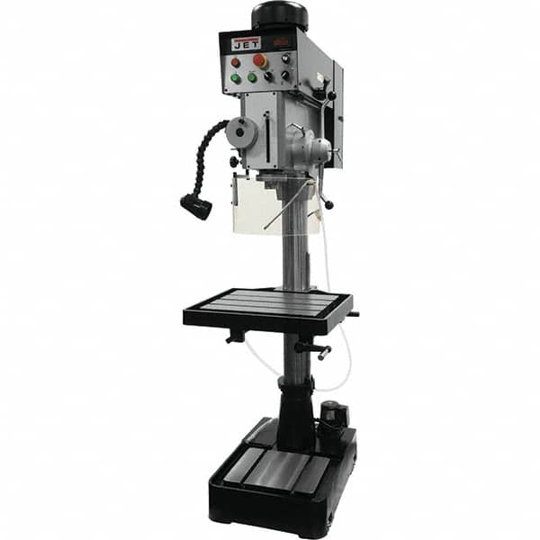 Jet - 10-7/16" Swing, Geared Head Drill & Tap Press - Variable Speed, 2 hp, Three Phase - Makers Industrial Supply