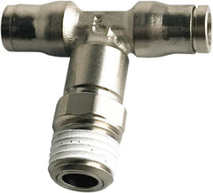 Push-To-Connect Tube to Male & Tube to Male NPT Tube Fitting: 1/2″ Thread, 3/8″ OD Nickel-Plated Brass, 435 psi