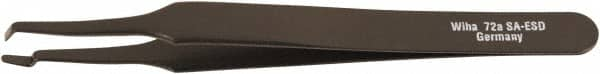 Wiha - 4-23/32" OAL SS-SA ESD Safe Tweezers - Wafer Tip - Makers Industrial Supply