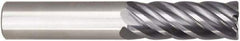 Niagara Cutter - 1/4", 6 Flute, Single End, Solid Carbide, 0.03" Corner Radius End Mill - 2" OAL, 38° Helix, Right Hand Flute, 5/8" LOC, Right Hand Cut - Makers Industrial Supply