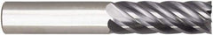 Niagara Cutter - 1/8", 5/16" LOC, 1/4" Shank Diam, 2" OAL, 6 Flute, Solid Carbide Square End Mill - Single End, AlTiN Finish, Spiral Flute, 38° Helix, Right Hand Cut, Right Hand Flute, Series S638 - Makers Industrial Supply