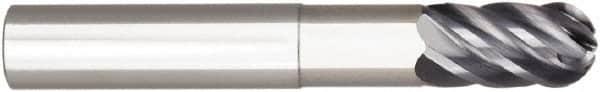 Niagara Cutter - 1/4" Diam, 1/4" LOC, 6 Flute Solid Carbide Ball End Mill - AlTiN Finish, Single End, 2" OAL, 1/4" Shank Diam, Spiral Flute - Makers Industrial Supply