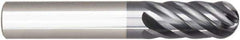 Niagara Cutter - 1/4" Diam, 1/4" LOC, 6 Flute Solid Carbide Ball End Mill - AlTiN Finish, Single End, 2" OAL, 1/4" Shank Diam, Spiral Flute - Makers Industrial Supply