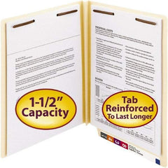 SMEAD - 8-1/2 x 11", Letter Size, Manila, Expansion Folders - 14 Point Stock, Straight Tab Cut Location - Makers Industrial Supply