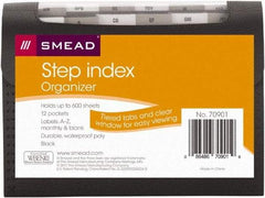 SMEAD - 8-1/2 x 11", Letter Size, Black, A-Z Indexed Expanding Files - 1/6 Tab Cut Location - Makers Industrial Supply