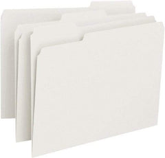 SMEAD - 8-1/2 x 11", Letter Size, White, File Folders with Top Tab - 11 Point Stock, 1/3 Tab Cut Location - Makers Industrial Supply