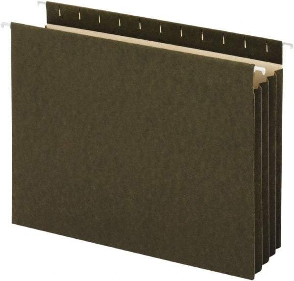 UNIVERSAL - 8-1/2 x 11", Letter Size, Standard Green, Hanging File Folders with Box Bottom - 11 Point Stock - Makers Industrial Supply