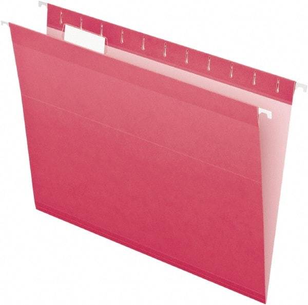 Pendaflex - 8-1/2 x 11", Letter Size, Pink, Hanging File Folder - 11 Point Stock, 1/5 Tab Cut Location - Makers Industrial Supply