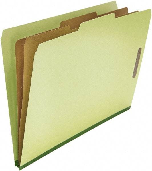 UNIVERSAL - 8-1/2 x 14", Legal, Green, Classification Folders with Top Tab Fastener - 25 Point Stock, Right of Center Tab Cut Location - Makers Industrial Supply