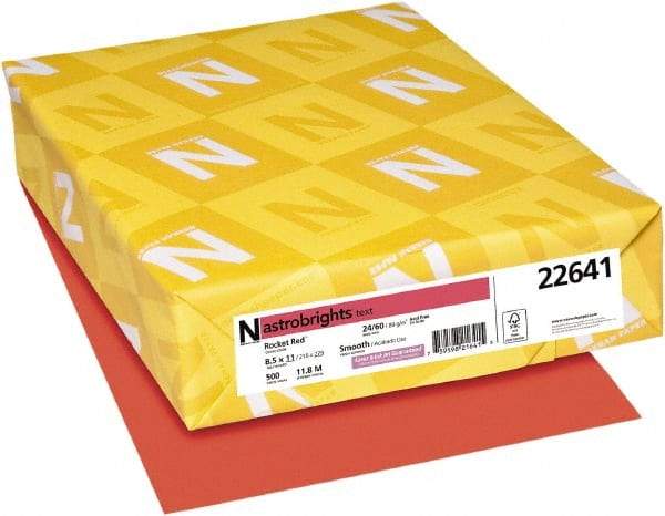 Neenah Paper - 8-1/2" x 11" Rocket Red Colored Copy Paper - Use with Laser Printers, Copiers, Inkjet Printers - Makers Industrial Supply