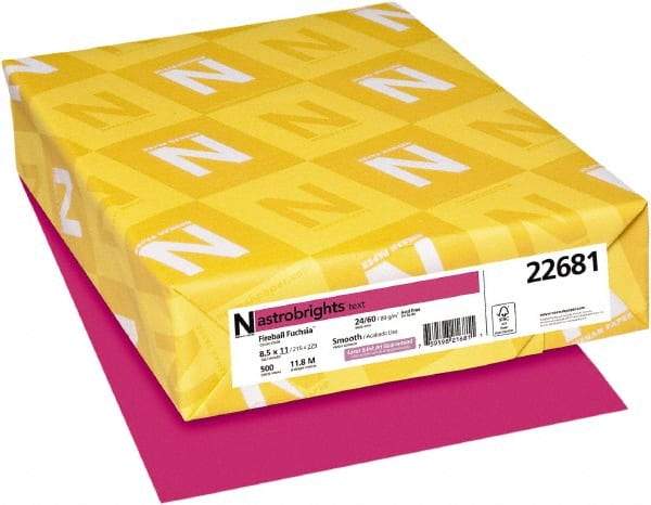 Neenah Paper - 8-1/2" x 11" Fireball Fuchsia Colored Copy Paper - Use with Laser Printers, Copiers, Inkjet Printers - Makers Industrial Supply