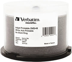 Verbatim - White DVD+R Disc - Use with CD, DVD - Makers Industrial Supply