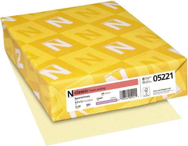 Neenah Paper - 8-1/2" x 11" Baronial Ivory Copy Paper - Use with Laser Printers, Copiers, Inkjet Printers - Makers Industrial Supply