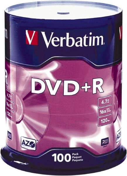 Verbatim - Silver DVD+R Disc - Use with CD, DVD - Makers Industrial Supply