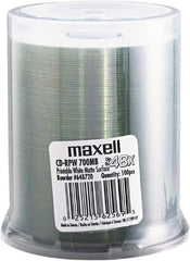 Maxell - Matte White CD-R Discs - Use with CD, DVD - Makers Industrial Supply