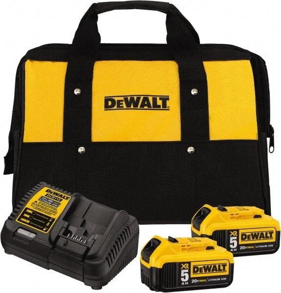 DeWALT - 20 Volt, 2 Battery Lithium-Ion Power Tool Charger - 1 hr to Charge, AC Wall Outlet Power Source, Batteries Included - Makers Industrial Supply