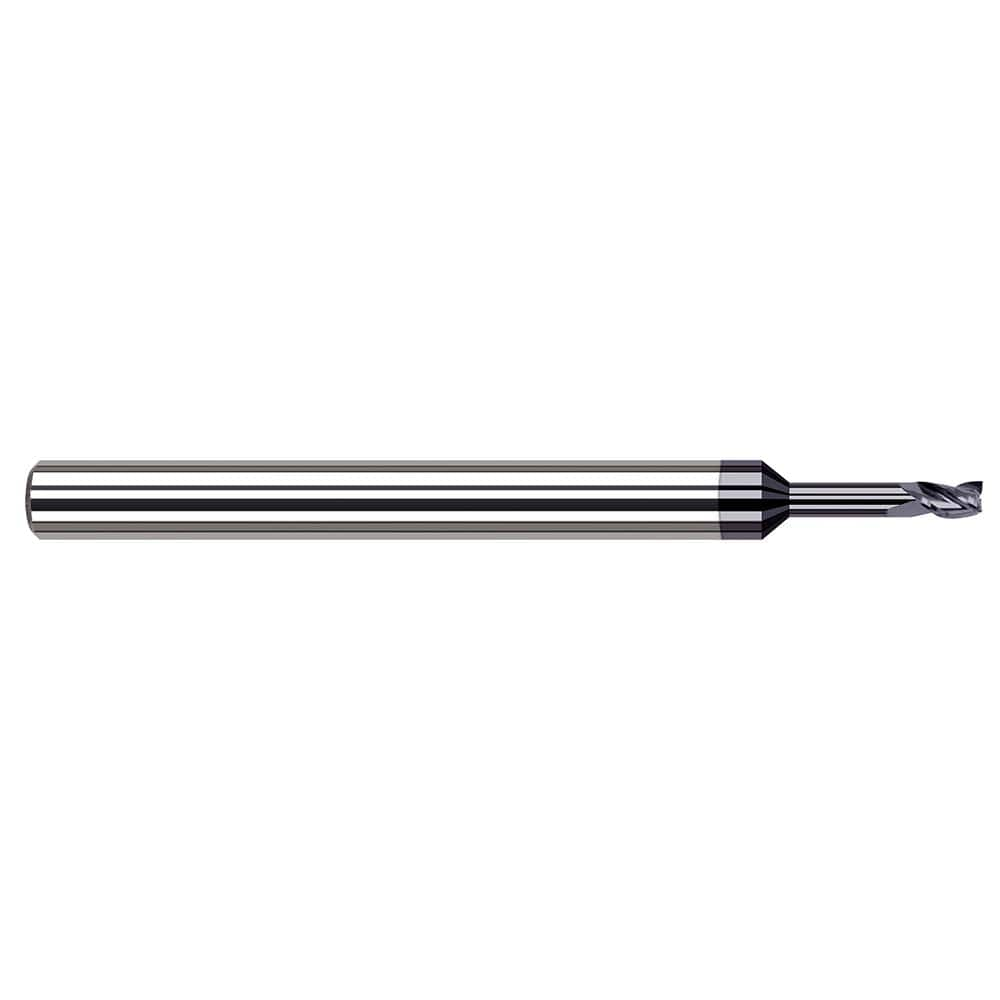 Harvey Tool - 0.3mm, 0.018" LOC, 1/8" Shank Diam, 2-1/2" OAL, 3 Flute Solid Carbide Square End Mill - Exact Industrial Supply