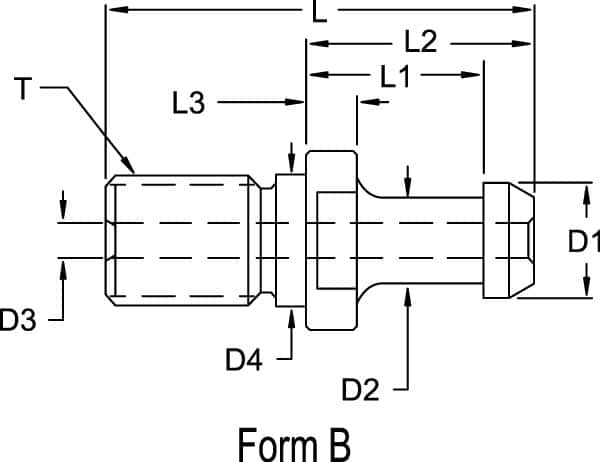 Accupro - B Style, BT40 Taper, M16x2 Thread, 90° Angle Radius, High Torque Retention Knob - 2.3622" OAL, 0.5906" Knob Diam, 1.1024" Flange Thickness, 1.3779" from Knob to Flange, 0.6693" Pilot Diam - Exact Industrial Supply