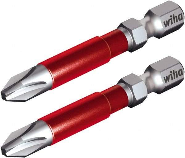 Wiha - #3 Phillips Screwdriver Bit - 1/4" Hex Drive, 1-59/64" OAL - Makers Industrial Supply