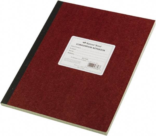 National Brand - 75 Sheet, 9-1/4 x 11-3/4", Quadrille Computation Book - Brown - Makers Industrial Supply