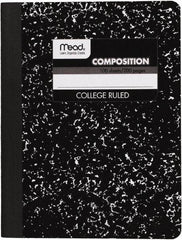 Mead - 100 Sheet, 9-3/4 x 7-1/2", College Ruled Composition Book - Black - Makers Industrial Supply