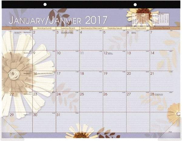 AT-A-GLANCE - 12 Sheet, 22 x 17", Desk Pad Calendar - Makers Industrial Supply