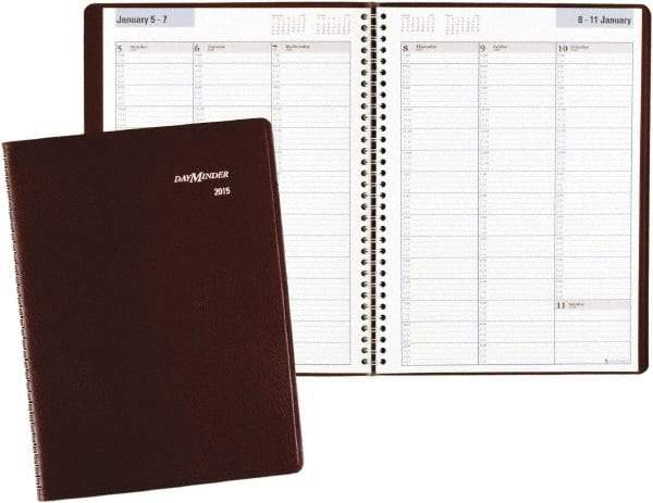 DayMinder - 52 Sheet, 8 x 11", Appointment Book - Burgundy - Makers Industrial Supply