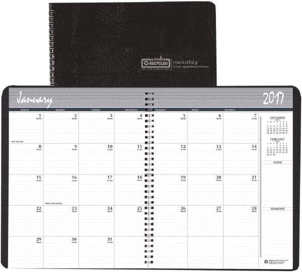 House of Doolittle - 12 Sheet, 8-1/2 x 11", Monthly Planner - Black - Makers Industrial Supply