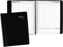 AT-A-GLANCE - 312 Sheet, 7-7/8 x 11", Group Daily Appointment Book - Black - Makers Industrial Supply