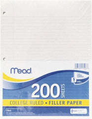 Mead - 200 Sheet, 8-1/2 x 11", College Ruled Filler Paper - White - Makers Industrial Supply