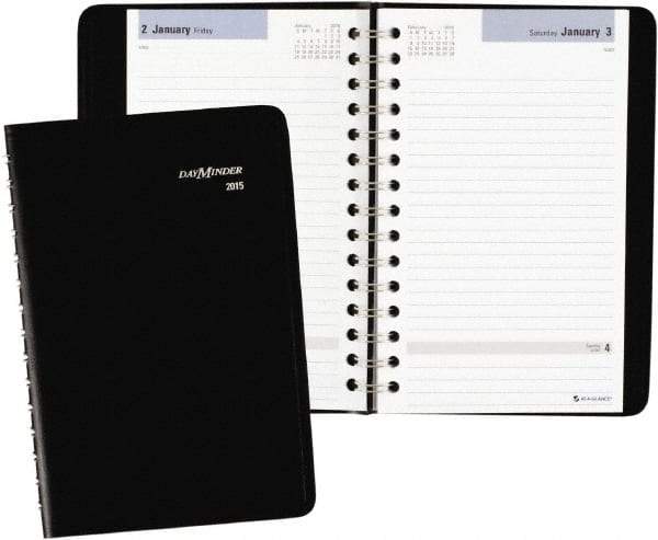 AT-A-GLANCE - 312 Sheet, 4-7/8 x 8", Appointment Book - Black - Makers Industrial Supply