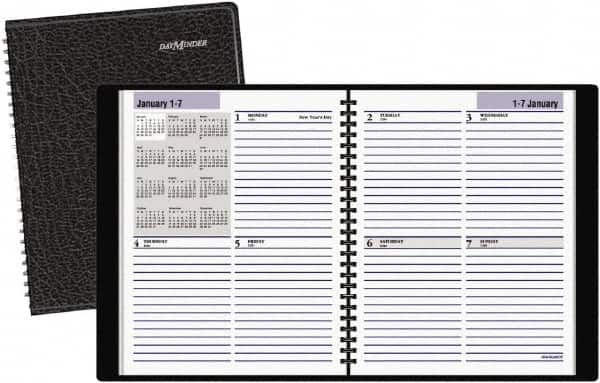 AT-A-GLANCE - 52 Sheet, 6-7/8 x 8-3/4", Appointment Book - Black - Makers Industrial Supply