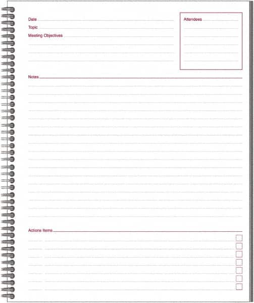 Mead - 80 Sheet, 8-1/4 x 11", Guided Business Notebook - Black - Makers Industrial Supply