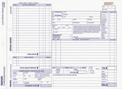 REDIFORM - 50 Sheet, 8-1/2 x 11", Auto Repair Form - White & Blue - Makers Industrial Supply