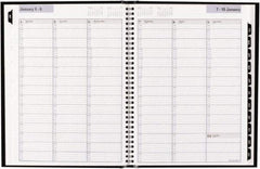 DayMinder - 52 Sheet, 8 x 11", Appointment Book - Black - Makers Industrial Supply