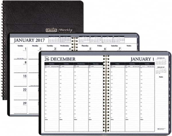 House of Doolittle - 12 Sheet, 8-1/2 x 11", Weekly/Monthly Planner - Black - Makers Industrial Supply