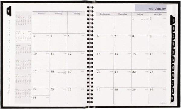 DayMinder - 12 Sheet, 6-7/8 x 8-3/4", Monthly Planner - Black - Makers Industrial Supply