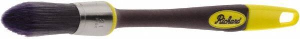 Richard - 7/8" Oval Polyester Trim Brush - 2-1/8" Bristle Length, 7" Rubber Sash Handle - Makers Industrial Supply