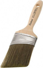 Richard - 3" Oval/Angle Polyester Angular Brush - 3-1/4" Bristle Length, 5-3/4" Wood Sash Handle - Makers Industrial Supply